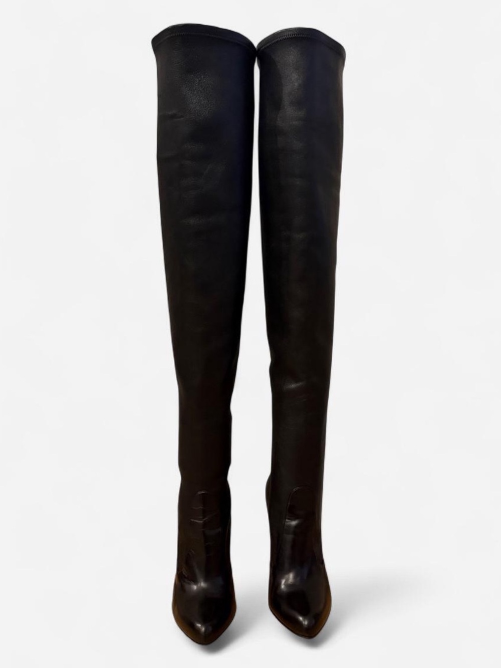 Tom Ford Black Over-the-Knee Boots with Gold Rear Zipper - Picture 3 of 14